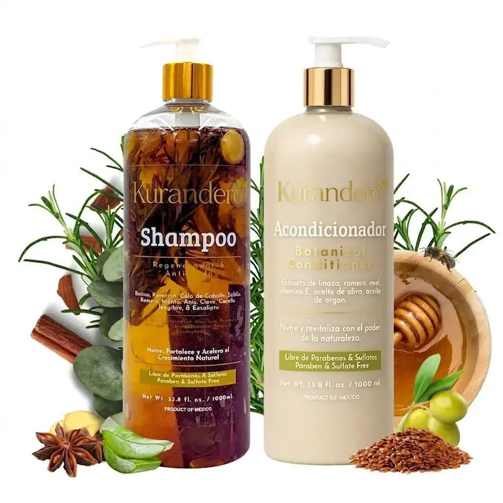 Herbalista Viral Herbal Hair Care Bundle – Shampoo & Conditioner Set 1000ml (33.8 fl oz) Each – With Real Botanicals – Strengthens, Nourishes & Smooths – 100% Natural & Handcrafted