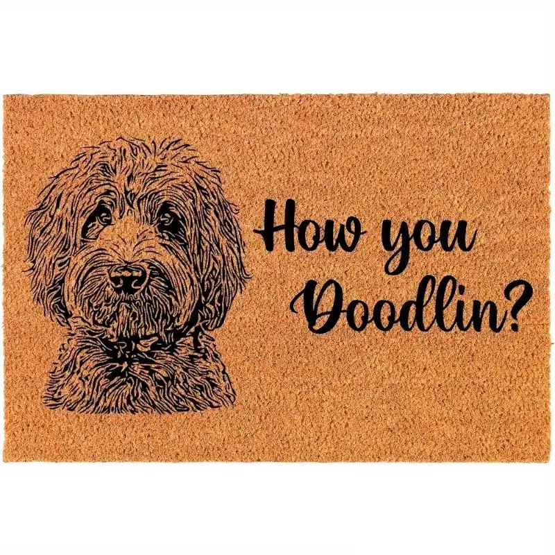 Goldendoodle Dog Welcome Mat, Non-Slip Washable Door Mat, Funny How You Doodlin Decor Rug For Entryway Front Door Home Decor
