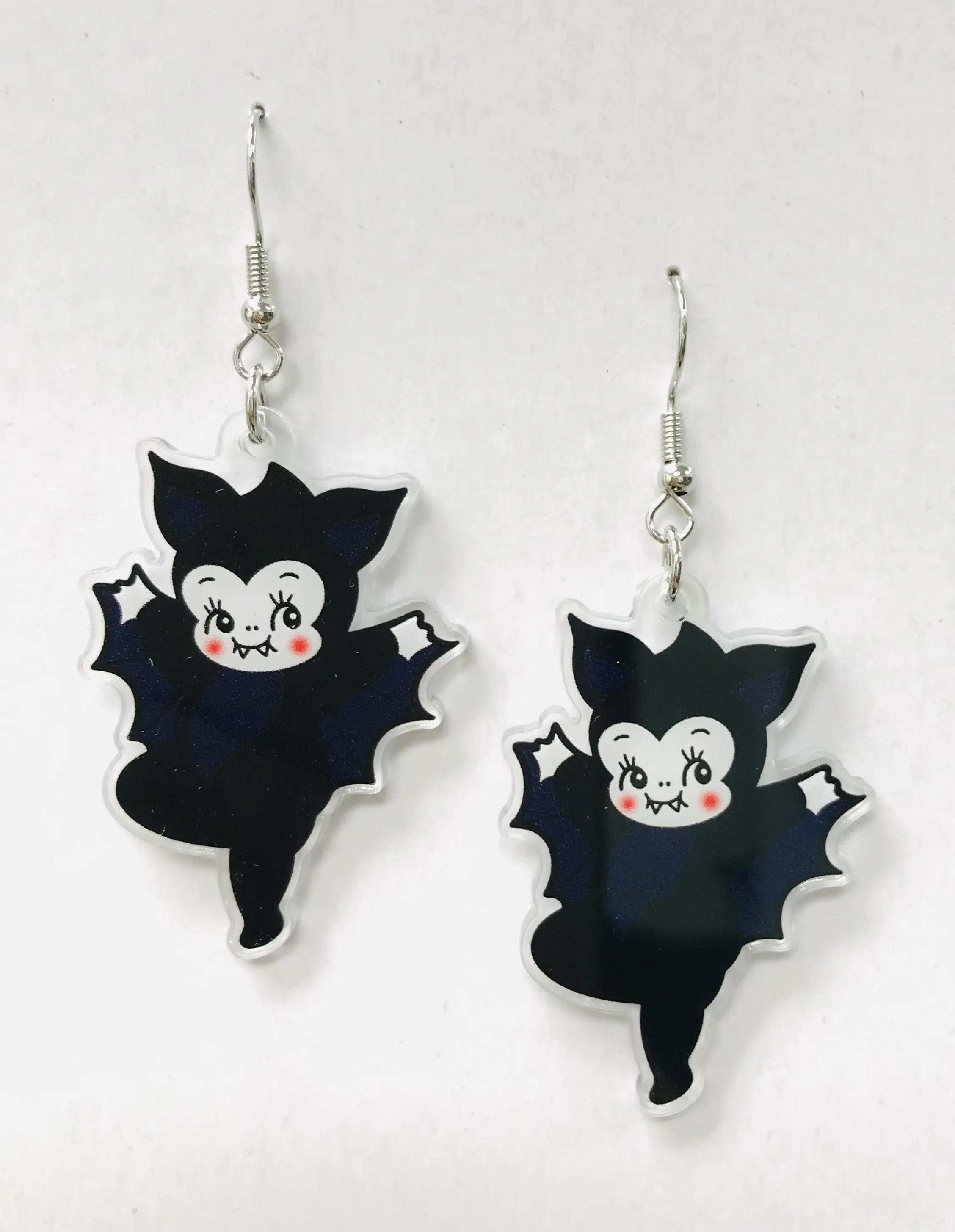 Spooky Black Ghost Earrings, Cute and Goth