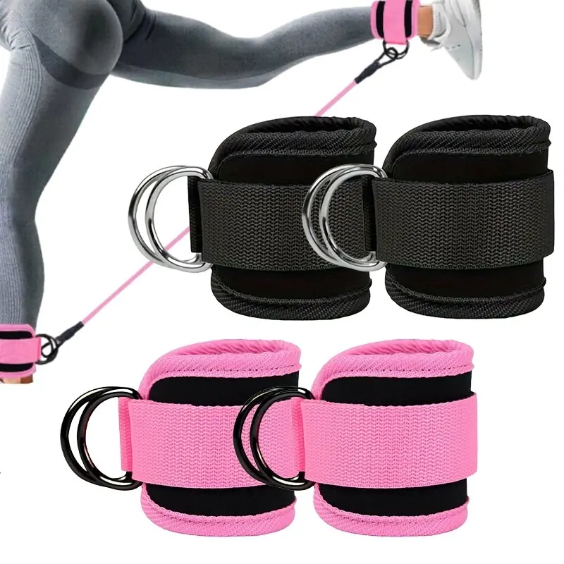 2pcs gym ankle straps Anti Slip Grips, leg and hip strength training straps, sports protective gear, fitness accessories, workout band, men's and women's portable ankle covers, suitable for gym, outdoor, and home workouts