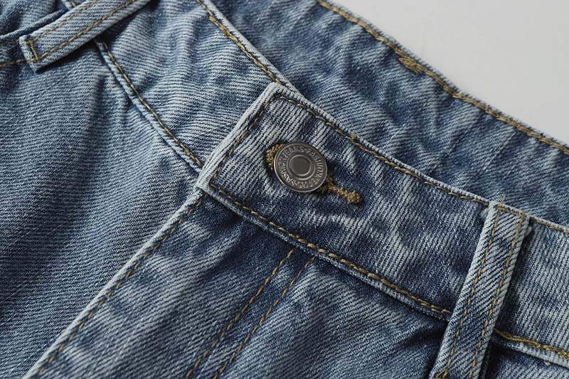 Noctra Distressed Washed Short Denim Culottes