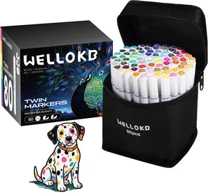 WELLOKB Alcohol Markers,Dual Tip Alcohol Based Art Marker for Adult Coloring,Permanent Illustration Sketch Pens for Drawing with Case,Coloring Book Markers,Spring Gifts,Creative Tools, Painting