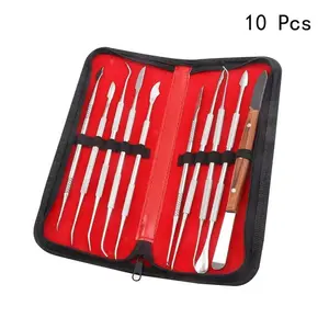 Stainless Steel Durable Carving Tool Set, 10-Piece Clay Soft Sculpture Knife Kit, Home Craft Tools with Storage Bag, Ideal for Pottery DIY Projects