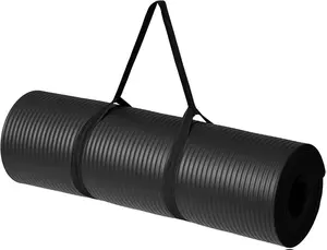 1/2 Inch Extra Thick Exercise Yoga Mat with Carrying Strap, Cushioned Support, for Fitness and Gym Workouts