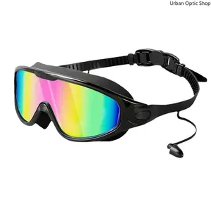 XUH Unisex Adult Wide-Frame Mirrored Swimming Goggles, Anti-Fog, No Leak, HD Vision, Waterproof, Adjustable Strap Professional Swim Eyewear for Lap Swimming, Open Water Diving, Goggles For Swimming