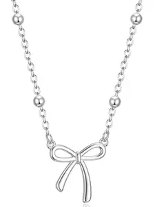 Valentine's Day Gifts for Women Dainty Bow Necklace 14K Gold Plated Cute Choker Small Pendant Charm Necklaces Teen Gift Trendy Stuff Personalized Jewelry