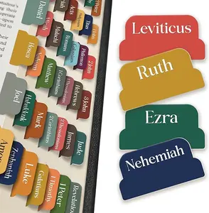 90 Christian Bible Tabs for Women, Men, and Kids - Assorted Colors - Large Print Laminated Labels - Bible Index Tabs for Church, Bible Study