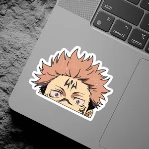 Sukuna Vinyl Sticker, Jujutsu Kaisen Anime Decal, Cute Peek Anime Sticker, Laptop Water Bottle Car Vinyl, Gift for Fans