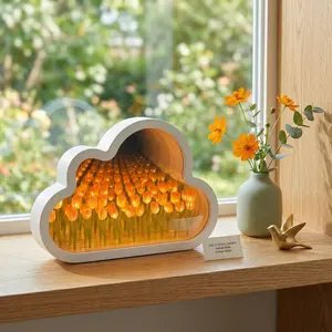 Cloud Mirror Flower Pattern 5 Colors Desktop Decor, Cute Tabletop & Entryway Decor, Cloud Shaped Mirror for Bedroom Living Room, Gift for Friend Women