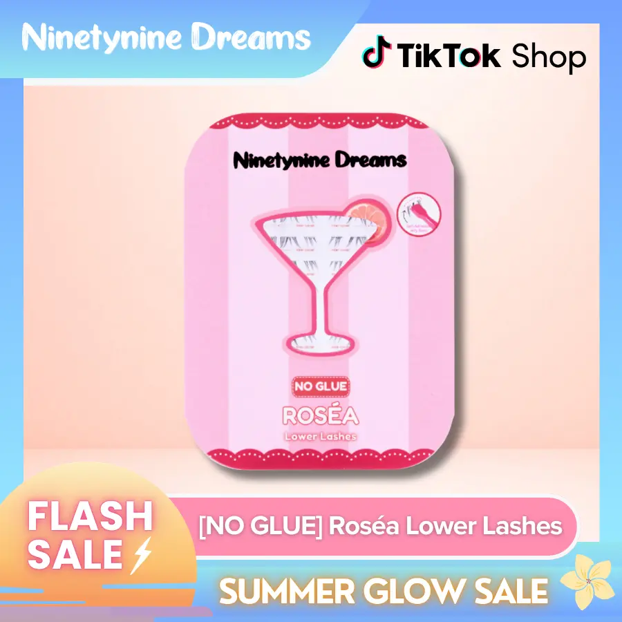 Ninetynine Dreams [NO GLUE] Roséa Lower Lashes | Self-Adhesive Pre-Glued Press-On Bottom Lashes, Dramatic Spiky Manhua Lower False Eyelashes, Bold Defined Self Stick On Lower Lashes, Lightweight No Glue Lower Lashes for Doll Eye Douyin Makeup