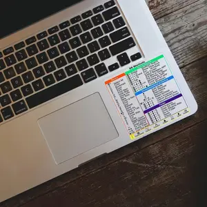 MAC Shortcut Stickers 2026 Compatible with 13-16 Inch Macbook Pro/air, Transparent, 2 Pieces, Quick Access to Favorite Functions, Sticker Sheets