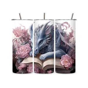 Dragon Reading A Book | 20 oz insulated tumbler