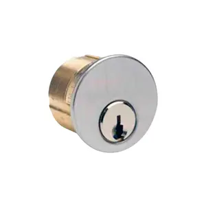 ILCO Grade 1 Mortise Cylinder Door Security Lock - 5-Pin, 1 1/8" In, Schlage C, Adams Rite Cam, KA2, 26D, Satin Chrome Door Hardware Mechanical Lock