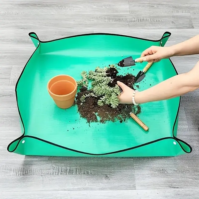 2 Pack 20in Pe Plant Recycled Waterproof Transplant Mat, Indoor Succulent Pot Pad, Portable Gardening Mat for Home Garden Planting Tasks Use Easy Cleanup