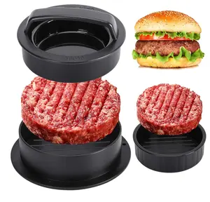 Hamburger Patty Maker Slider Press Stuffed Burger Patty Press Regular Burger Patties Cookery Mold 3 In 1 Non Stick Kitchen Barbecue Tool，much Easier to Use Than Griddle Spatula Or Forming By Hand