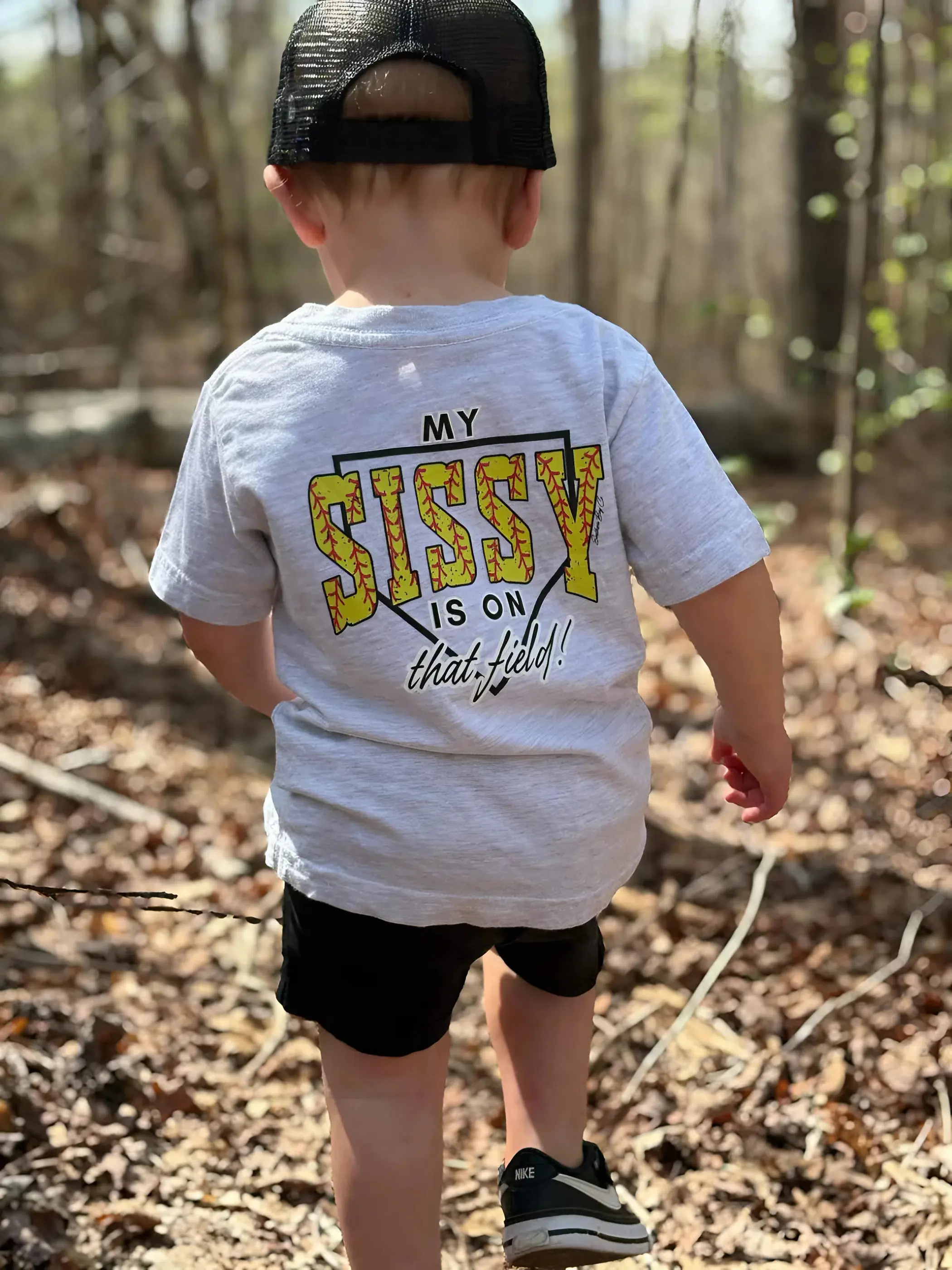 Softball My Sissy on the Field Boy's Youth and Adult T-Shirt or Sweatshirt, baseball shirt, game day outfit, toddler clothes, Trending tee, Youth Clothing, family shirt, birthday gift, summer outfit