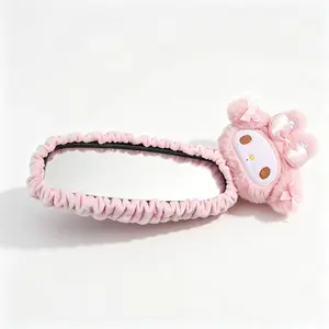 Viral TikTok Sanrio My Melody Car Rearview Mirror Cover Kawaii Soft Protective Decor Sleeve for Auto Interior