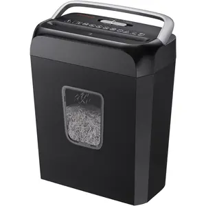 Suitable for Home Use Bonsai Paper Shredder, 3.4 Gallon Waste Bin, Can Shred 6 Sheets of Paper, Credit Cards, Paper Clips, and Binder Clips, Suitable for Home and Office Use, Portable Handle Design (C237-B New Model)