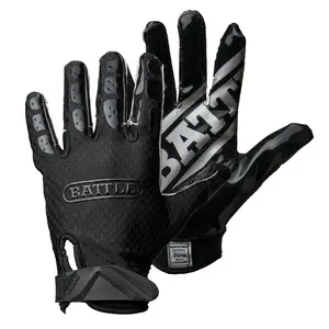 Battle Triple Threat Receiver Football Gloves UltraTack Palm Checker Woven Fabric NCAA NOCSAE Standards 2 Pack