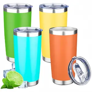 LMMAKE 20oz Tumbler with Lid Stainless Steel Double Wall Vacuum Insulated Tumblers Powder Coated Cups Travel Mug Keep Drinks Cold and Hot