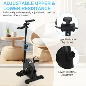 Elderly Exercise Bike, Hand Arm Leg Knee Peddler, Upper Lower Limb Rehabilitation Machine, Adjustable Fitness Equipment for Seniors, Home Pedal Exercise Bike with Gloves Handle