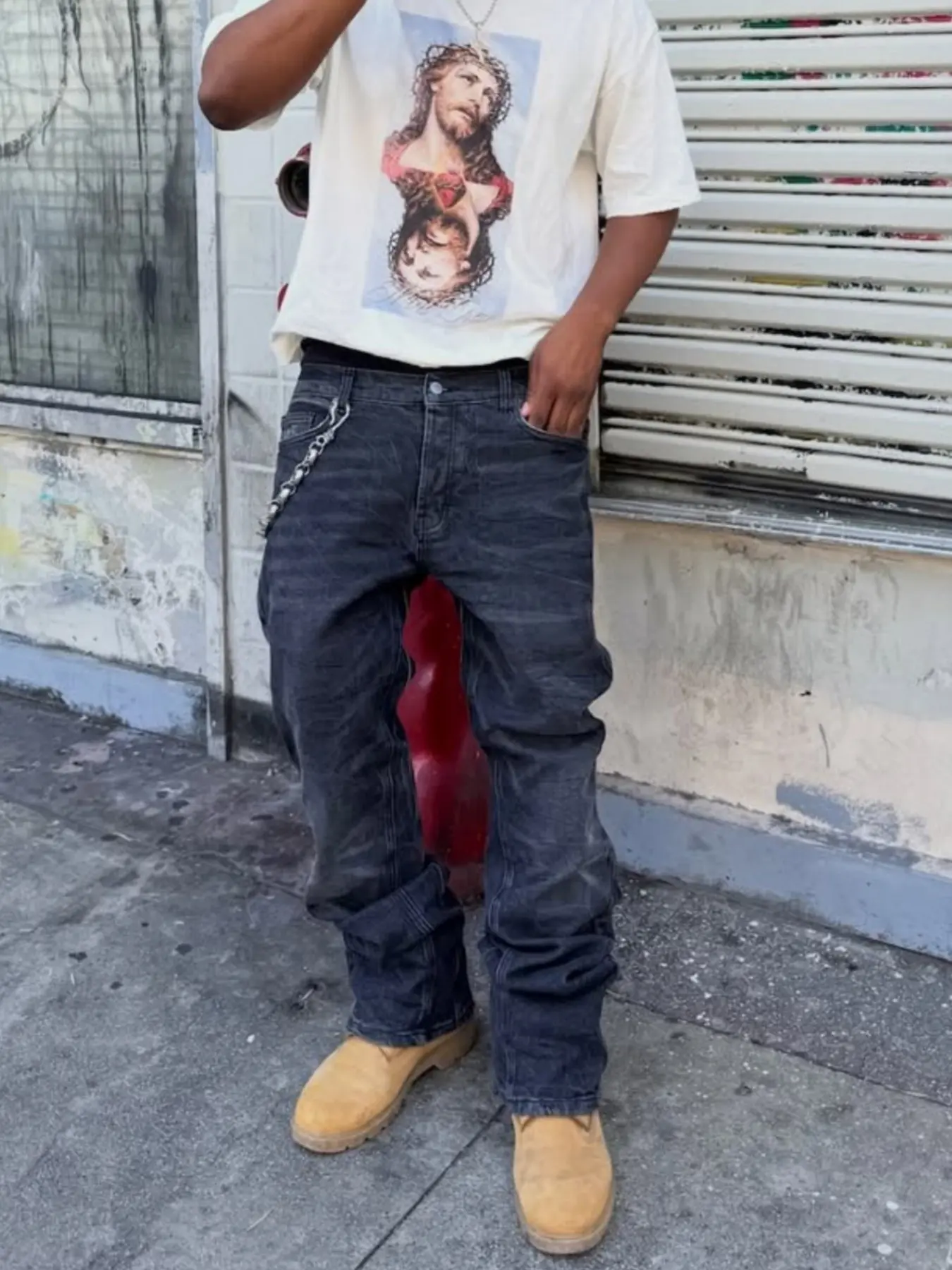 Men's Vintage Washed Denim Jeans, Plain Pocket Jeans, Elastic Straight Leg Pants, High Street Slim Fit Long Jeans, Casual Fashion for Men, Streetwear, Plain Denim Trousers