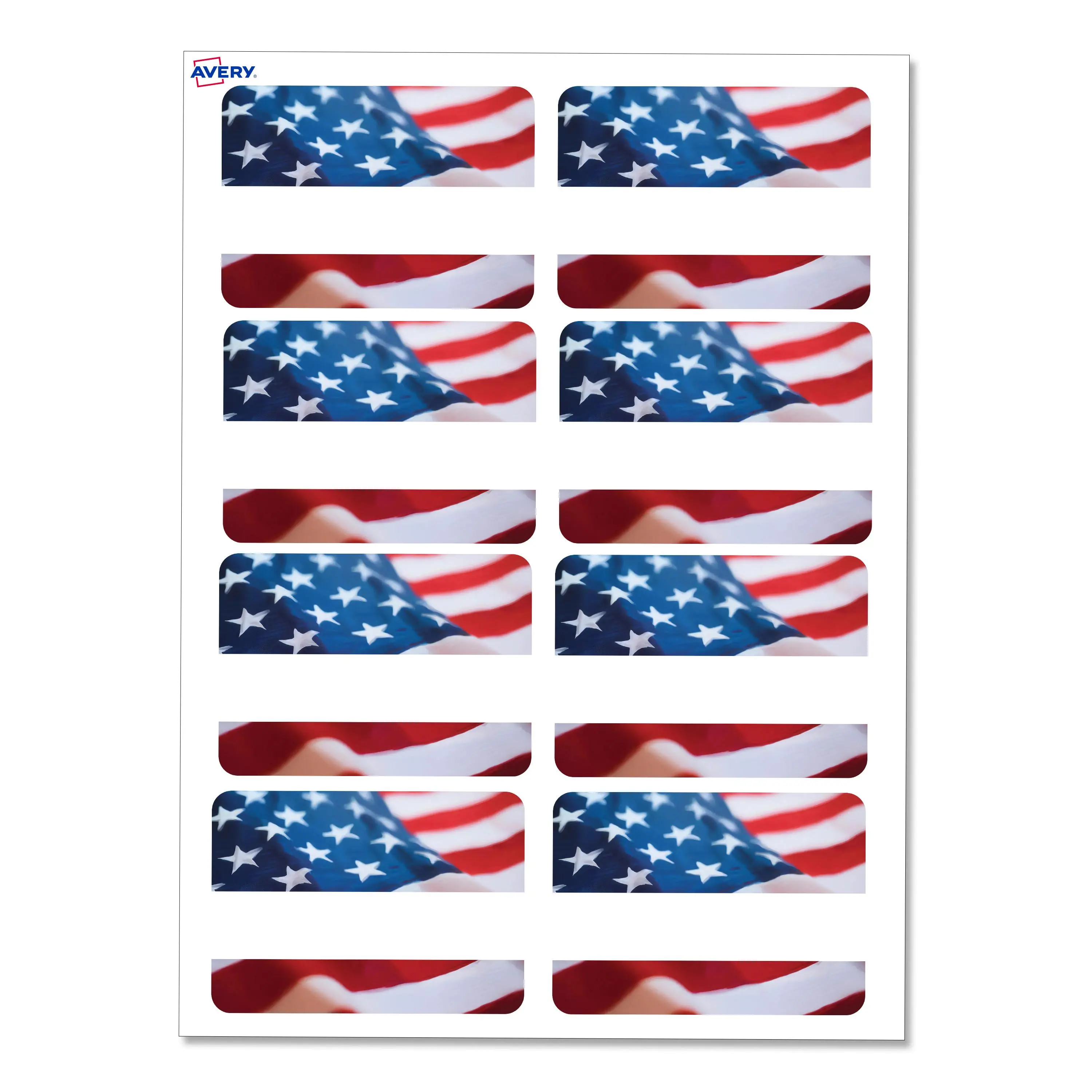 Avery American Flag Traditional Adhesive Name Badges, 2-1/3" x 3-3/8", Handwrite-Only, Great for Patriotic Parties, Election Events, 4th of July Parties, and Party Favors, 80 Name Badges Total