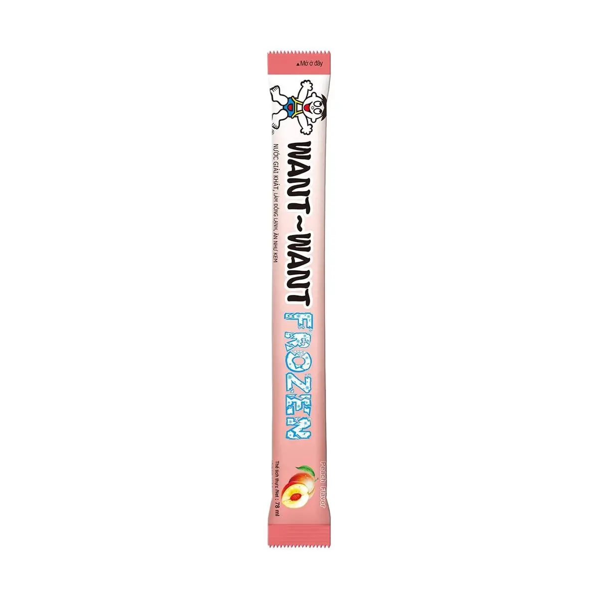 WANT WANT Peach Ice Pop 78ml - Frozen Summer Treat, Childhood Nostalgia, Refreshing Dessert
