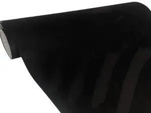 Suede Fabric Wrap - Self Adhesive Film Sticker Silky Decal Sheet for Car Interior Furniture Upholstery DIY Elastic Stretch Peel and Stick Black interior sticker