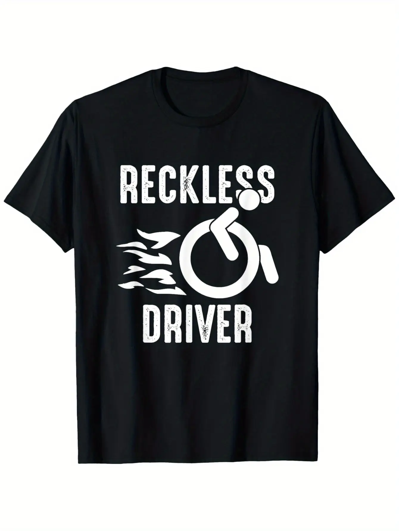 Men's Wheelchair User T-Shirt - Funny Wheelchair Life Print, Super Soft Breathable Cotton Crew Neck Tee, Casual Short Sleeve Top for Disability Awareness & Casual Attire, Suitable for Men with Limited Mobility, Year-Round Gift