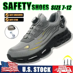 Mens All Seasons Comfort Work Sneakers Anti Slip Steel Toe