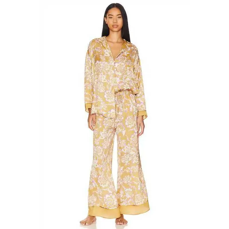 Purple flowered khaki