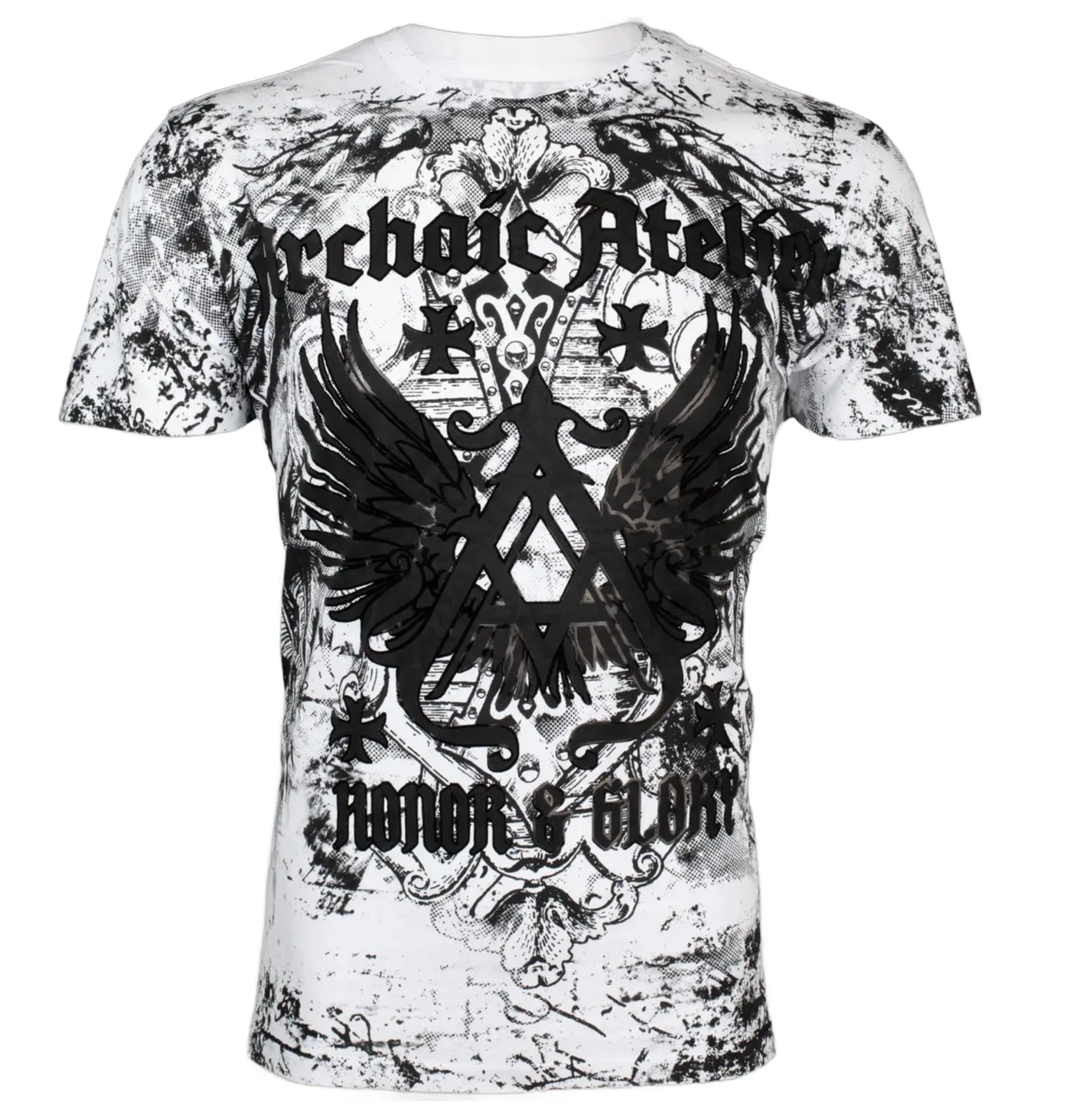 Archaic by Affliction Men's Achilles Streetwear Graphic Tee, Lightweight Short-Sleeve Crewneck in 100% Cotton