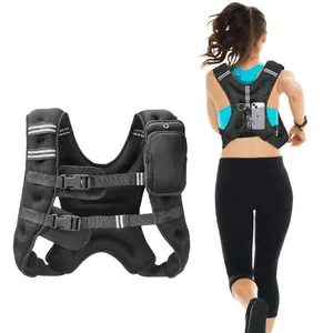 VEVOR Weighted Vest, 16 lbs Weight Vest with Reflective Stripe, Adjustable Buckle Body Weight Vest for Men Women, Workout Equipment for Strength Training, Running, Jogging, Fitness, and Weight Loss