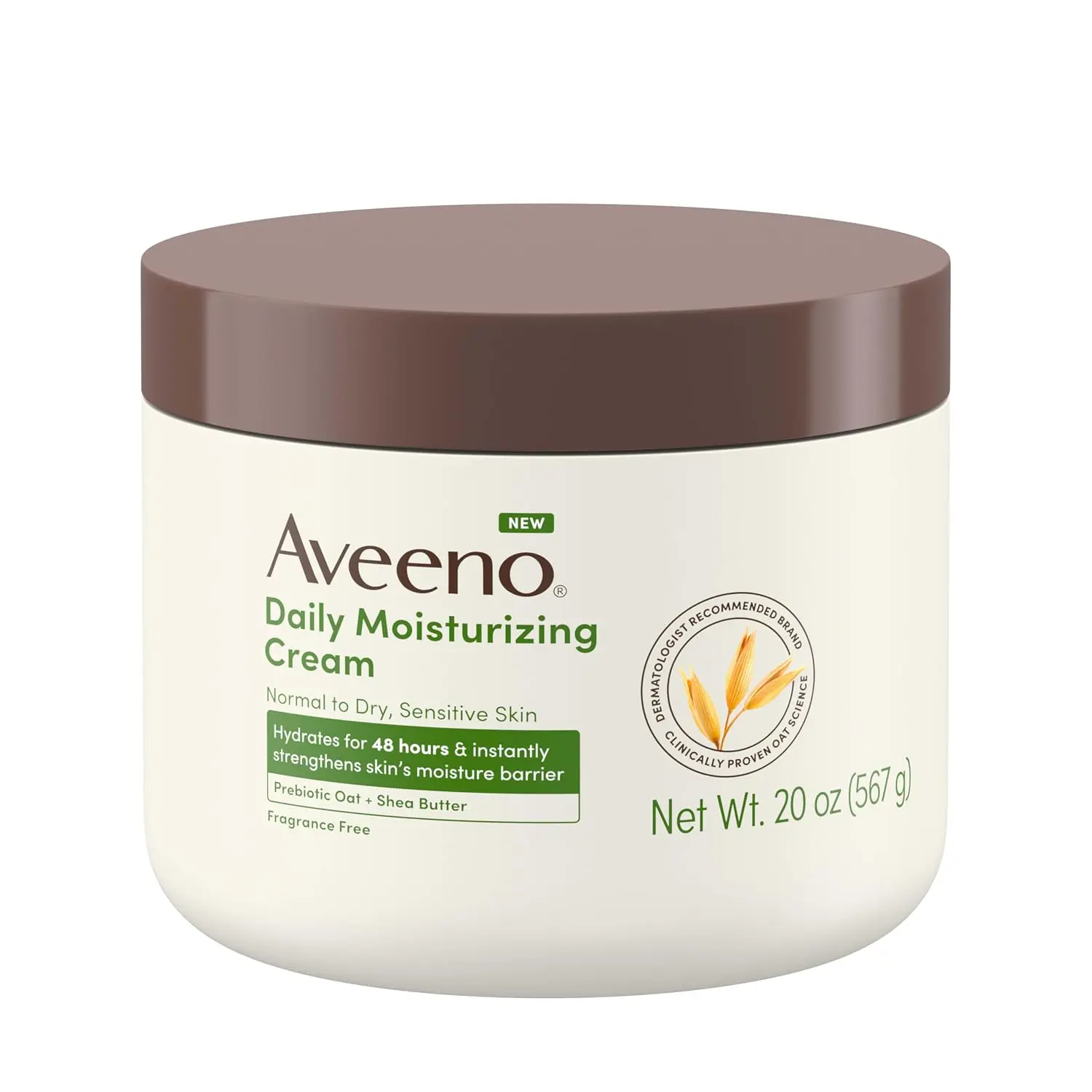 Aveeno Daily Moisturizing Cream - Hydrating Moisturizer for Normal, Dry, Sensitive Skin, 20 Oz