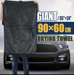 GIANT 90x60cm Super-thick Microfiber Car Wash Towel Extra Large Super Absorbent Cleaning Cloth Auto Detailing Ultra Soft Lint-Free TWISTED-LOOP DRYING TOWEL Streak-Free 1pc