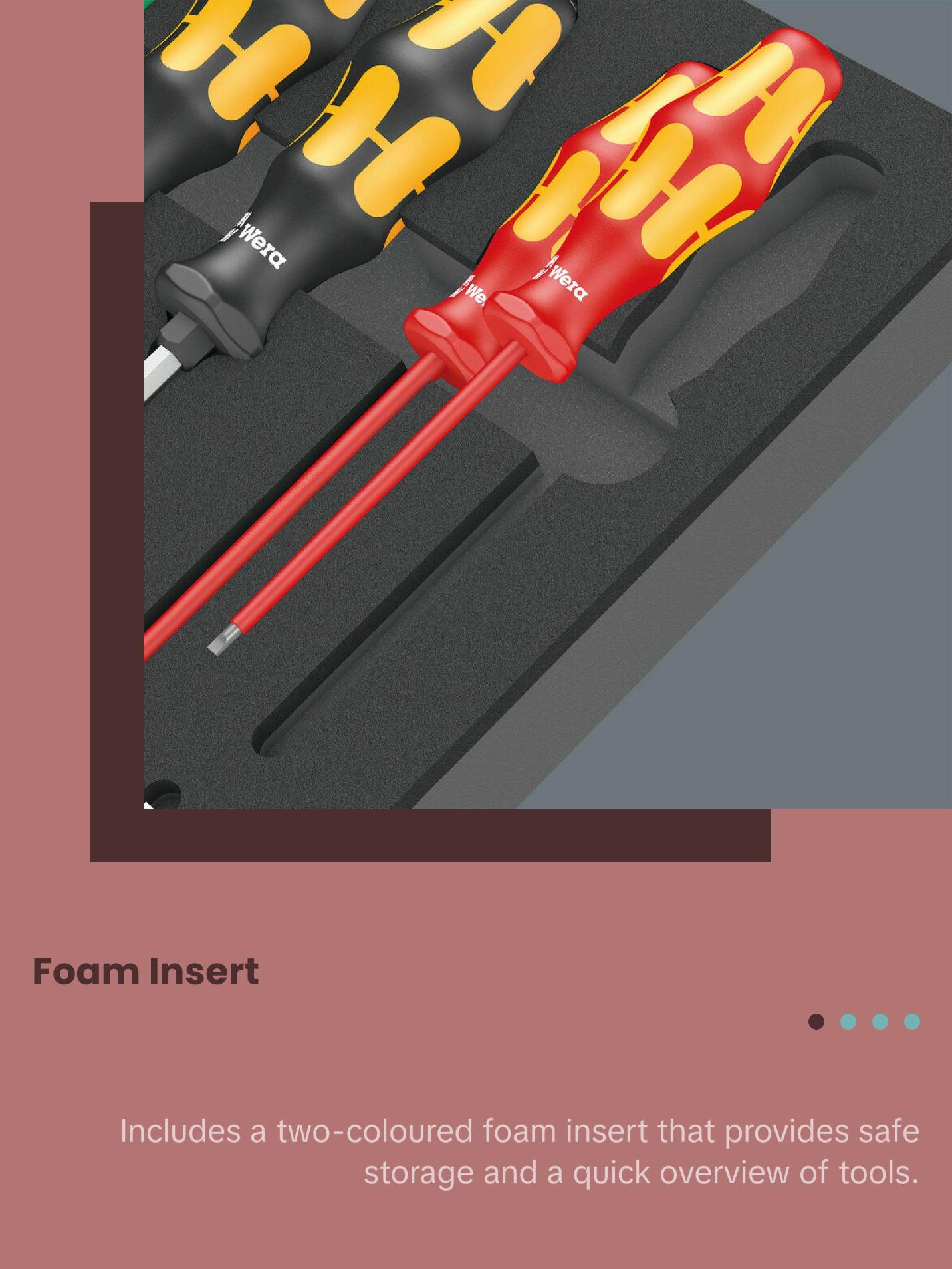 Wera 9710 Foam insert screwdriver set 1, 18 pieces