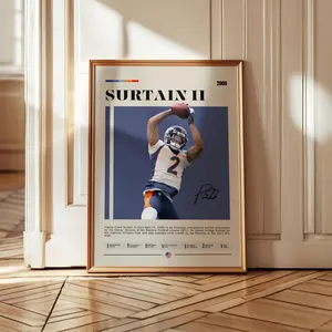 Patrick Surtain Poster, Sports Poster, Gift for Fans, Football Wall Art, Modern Sports Art Print (Unframed)
