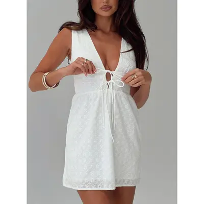 Princess Polly Dearly Embroidered Mini Dress White - TikTok Shop Princess Polly Dearly Embroidered Mini Dress White - TikTok Shop