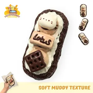 YOYOSQUISHY Cute Brown Mochi Balls Soft Muddy Texture Taba Squishy Toy Hand-Painted Food-Grade Silicone Slow Rebound Stress Relief Gift