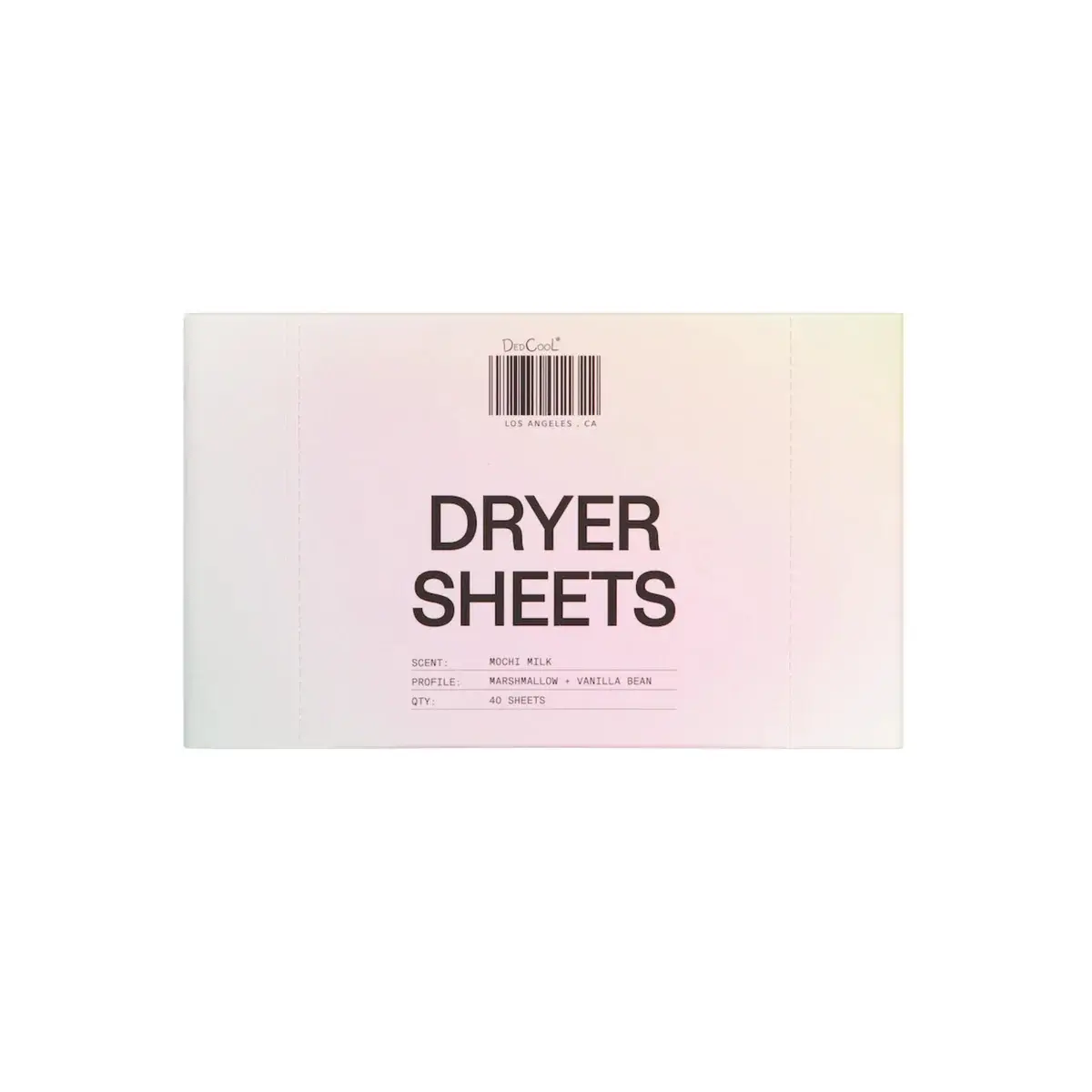 DedCool Dryer Sheets in Mochi Milk - 40 Sheets for Softening & Scenting in Marshmallow, Vanilla Bean & Sweet Rice Milk Fragrance