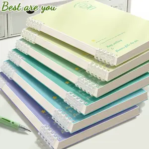 1pc A5/B5 Notebook, Planner Notebook, Soft Cover Notebook, Green Minimalist Style Spiral Notebook, Notebook Refillable, Removable Pages, Journal for Students, Portable & Reusable Stationery, Perfect for School Homework, Note-Taking & Daily Planning