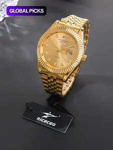Men's Business Round Dial Analog Quartz Watch, Fashion Watch for Party, Daily Clothing Decor, Trendy All-match & Exquisite Watch for Birthday Gift with Box, Quartz Wristwatch, Stainless Steel Watch, Fashionable Watch