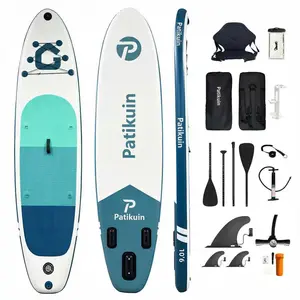 Blue Inflatable Stand Up Paddle Board for Adults – 10'6" x 33.6" x 6", 400Lb Max Load – Includes Oar, Fins, Pump – Superior Stability & Resistance