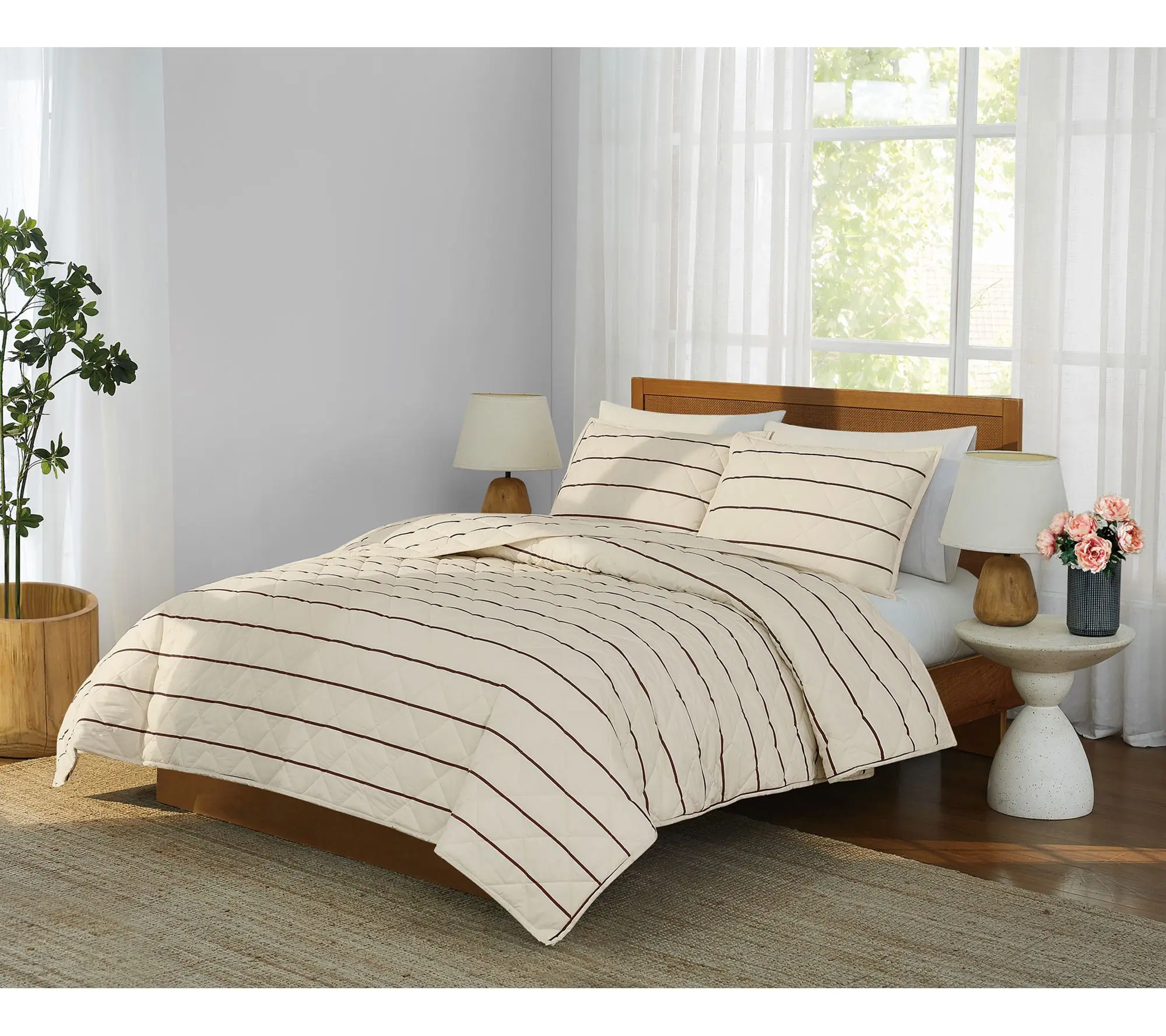 Brooklyn Loom Hayward Stripe Twin/TXL Quilt Set