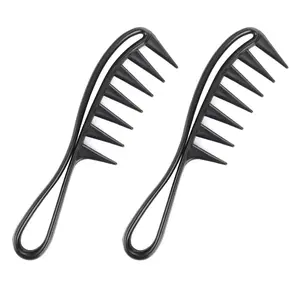 Large Wide Tooth Comb 2Pcs - Durable Hair Styling Tool for Long Curly, Wet, Wavy, Thick, and Thin Hair - Professional Hair Care Accessories
