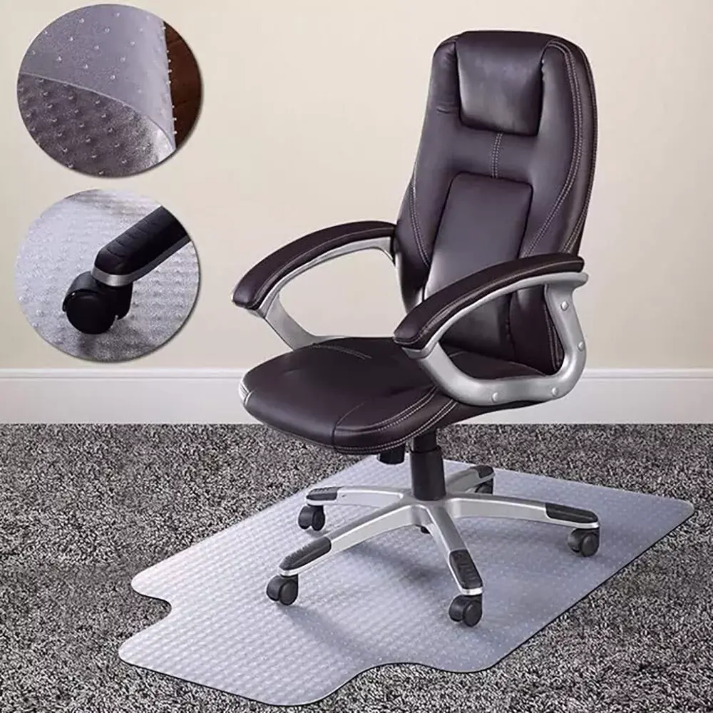 48" x 36" PVC Floor Mat for Home Office Chairs, Studded Back with Lip for Pile Carpet, Floor Mats