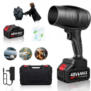 Turbo Leaf Blower，980,000 RPM Cordless Leaf Blower - 48V Electric Handheld leaf blowers with 4.0Ah Batteries & Fast Charger - Lightweight for Patio, lawn, yard, Deck Cleaning - Light Black snowblower ，Perfect Gift Idea for Holiday