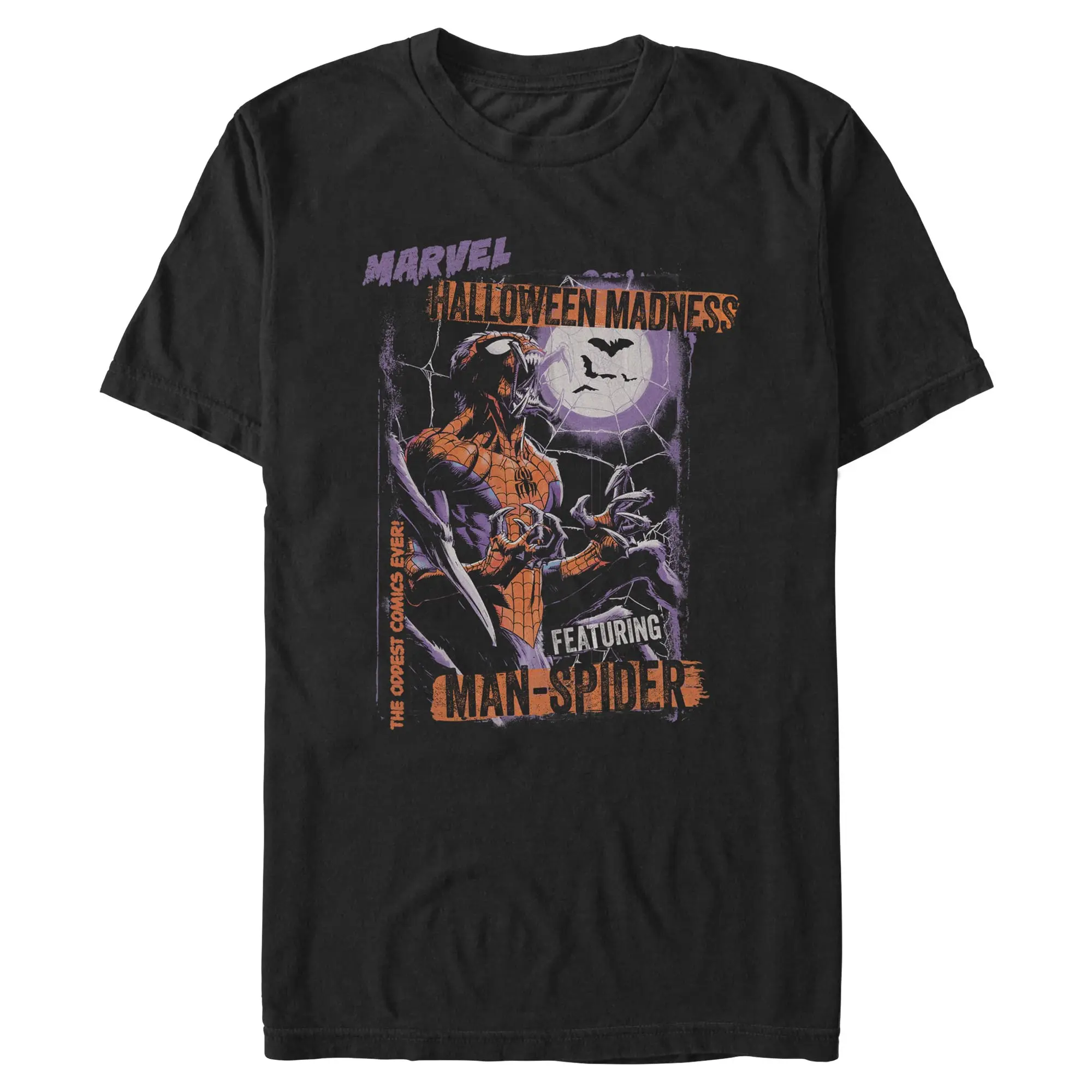 Men's Marvel "The Oddest Comics Ever" Halloween Madness Casual Festive Alternative Short-Sleeve Menswear T-Shirt