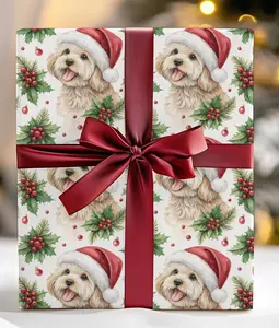 Maltipoo Christmas Wrapping Paper: Holiday Pet Lover Gift